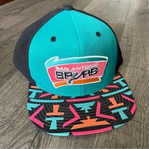 Mitchell & Ness Black and Teal San Antonio Spurs Cap